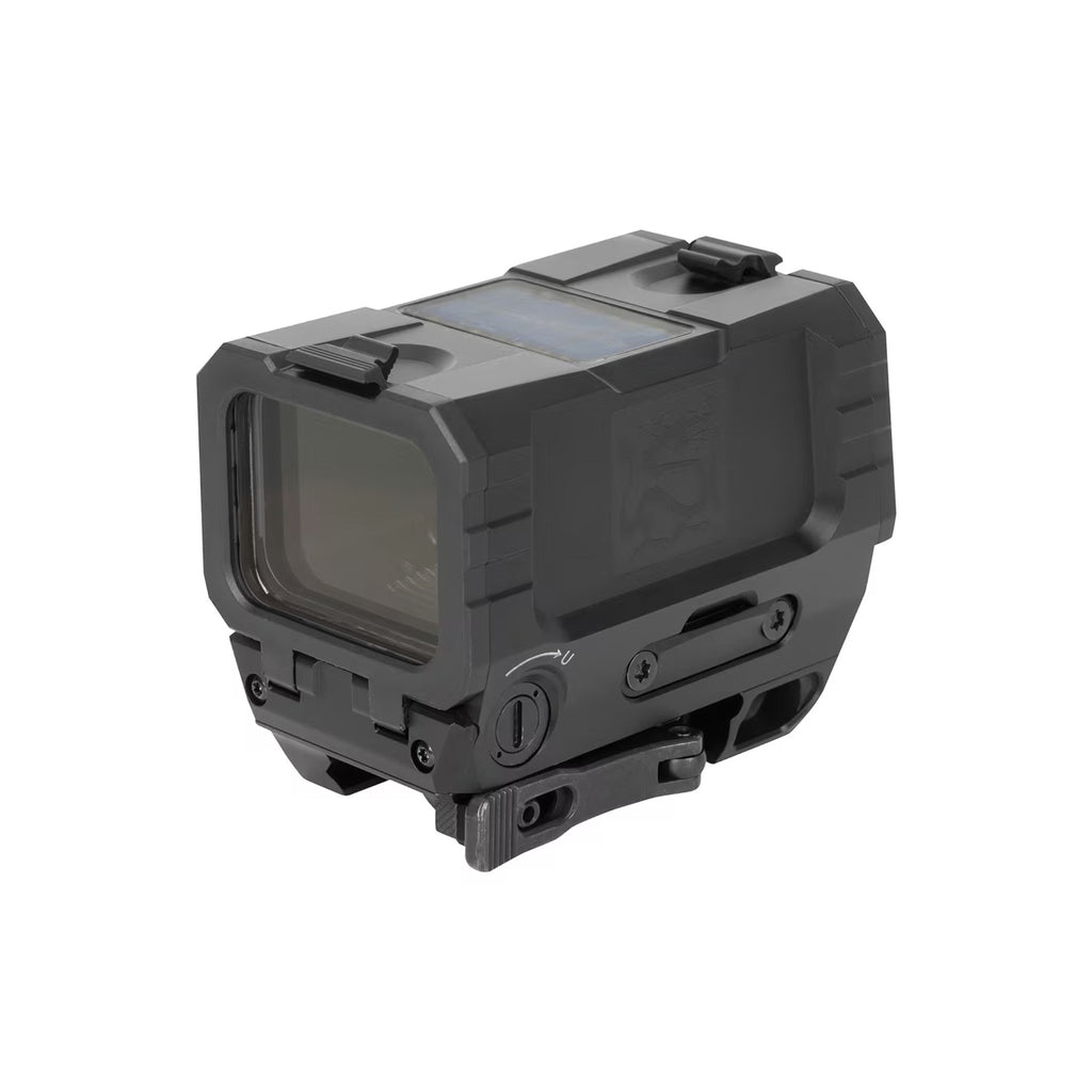 Holosun RONIN AEMS MAX red dot sight front three-quarter view from the right with the window unlit