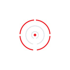 Holosun RONIN HS507COMP red dot sight competition reticle system diagram shown in red on a white background
