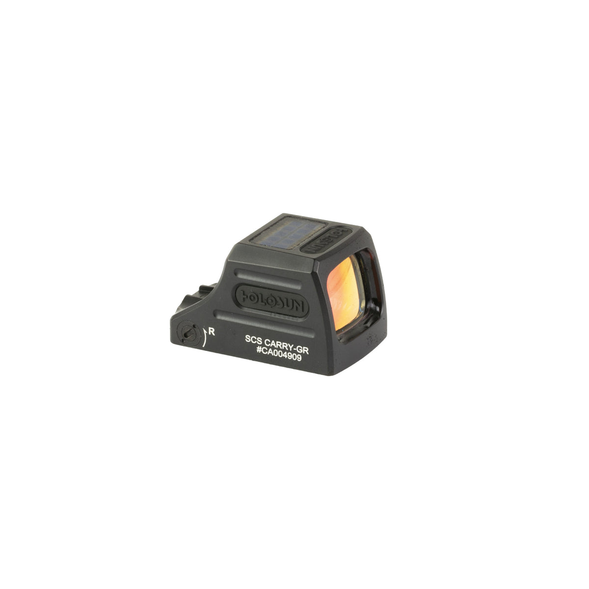 Holosun SCS Carry green dot sight front three-quarter view showing the window on a white background