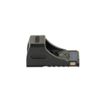 Holosun SCS-P10 green dot sight side view showing the window and housing on a white background