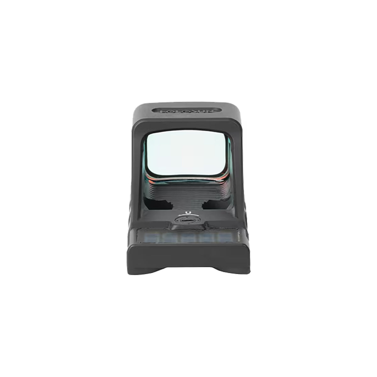 Holosun SCS-PDP green dot sight front view straight on showing the window and housing