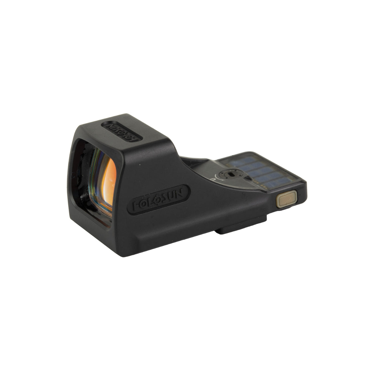 Holosun SCS-VP9 green dot sight side view showing the window and lens coating