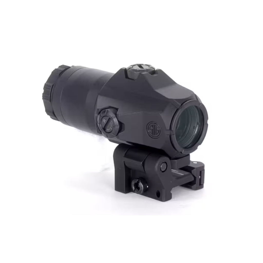 SIG Sauer JULIET3 3x magnifier side view on the mount on a white background