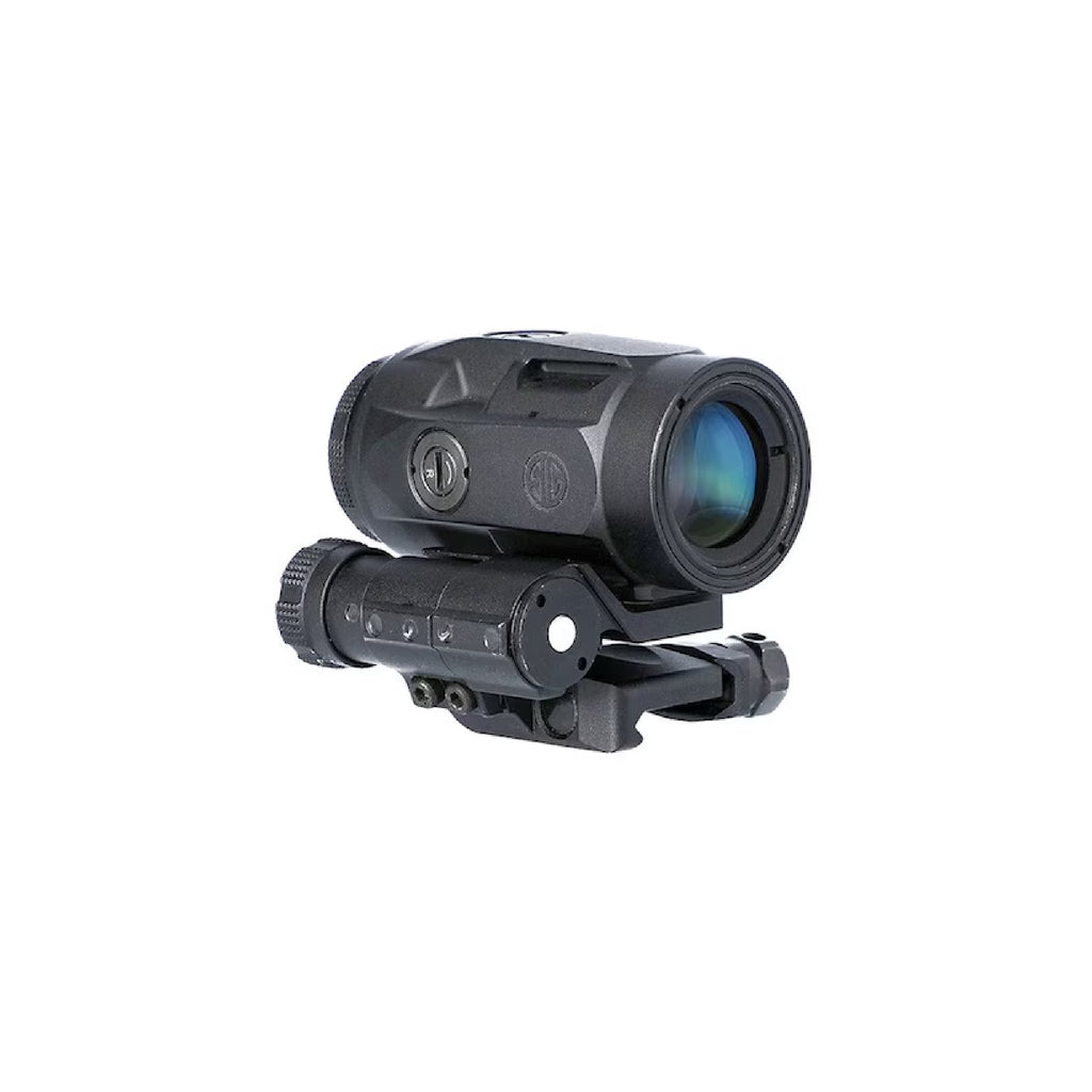 SIG Sauer JULIET3 Micro 3x magnifier front three-quarter view from the left