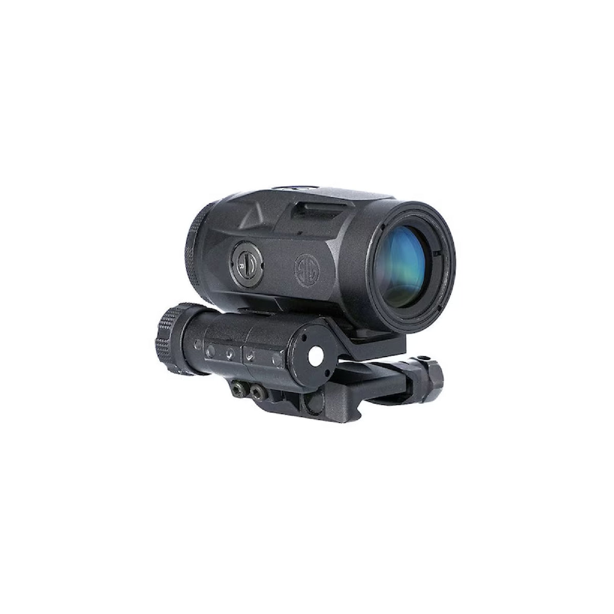 SIG Sauer JULIET3 Micro 3x magnifier front three-quarter view from the left
