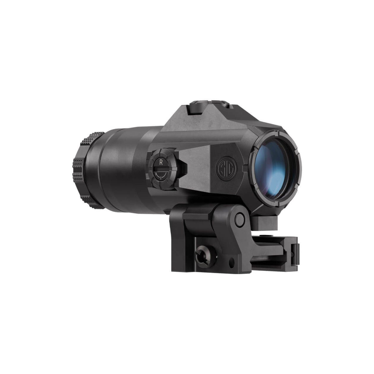SIG Sauer JULIET4 4x magnifier rear three-quarter view on the PowerCam mount