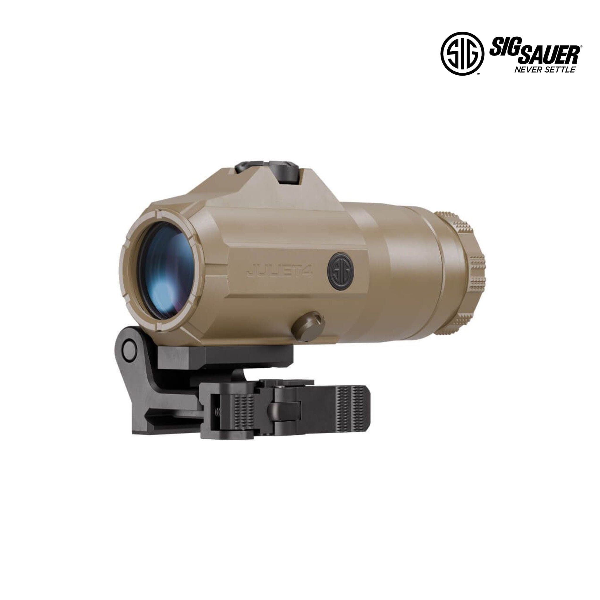 SIG Sauer JULIET4 4x Magnifier PowerCam Quick Release Mount Red Dot Sight Magnifier SIG Sauer Flat Dark Earth 