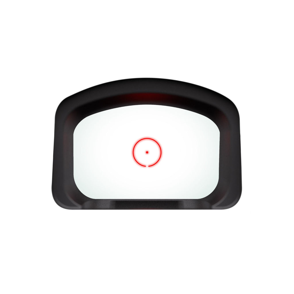 SIG Sauer ROMEO-X Compact Rose red dot sight view through the window showing the circle dot reticle
