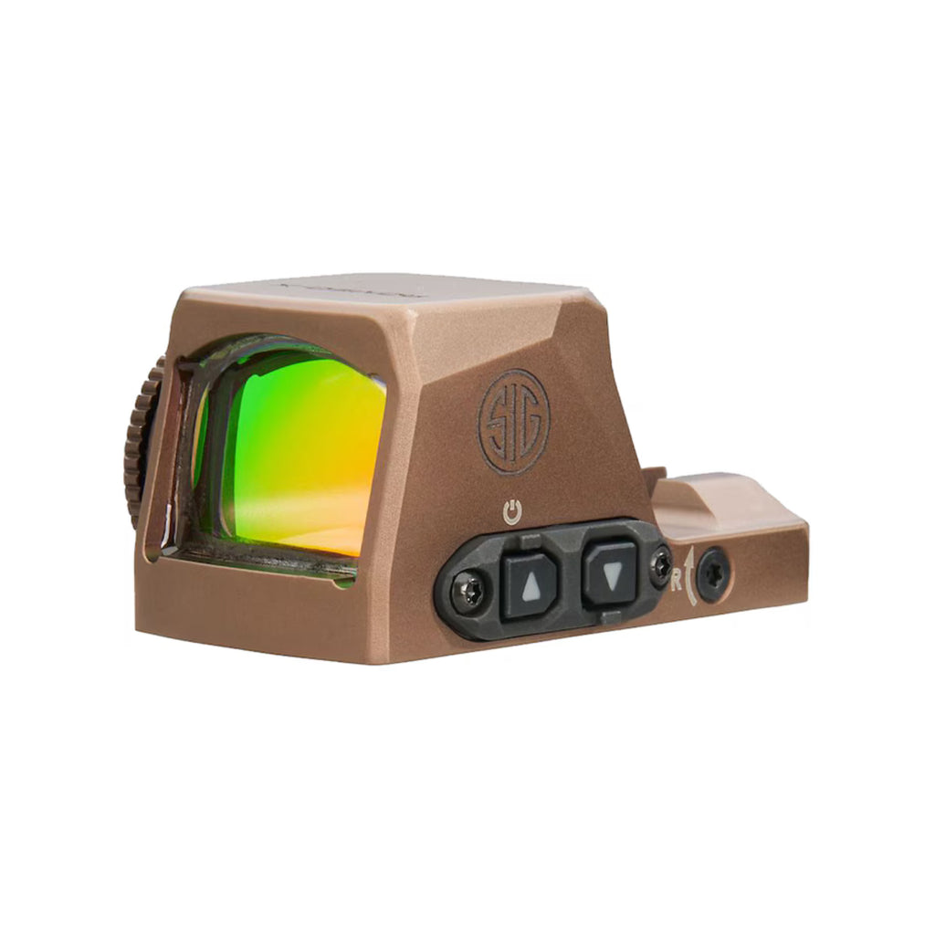 SIG Sauer ROMEO-X Pro FDE red dot sight front three-quarter view from the right