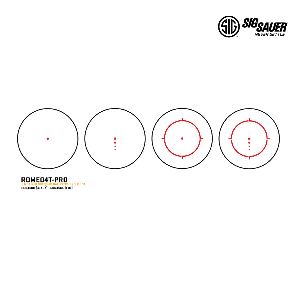 SIG Sauer ROMEO4T-PRO red dot sight in flat dark earth, model SOR44102
