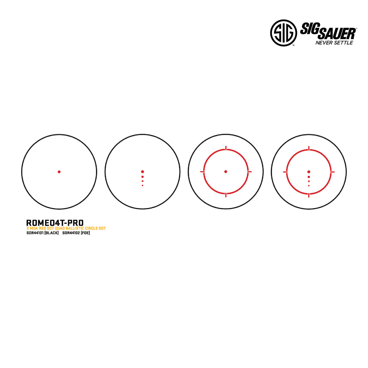 SIG Sauer ROMEO4T-PRO red dot sight in flat dark earth, model SOR44102