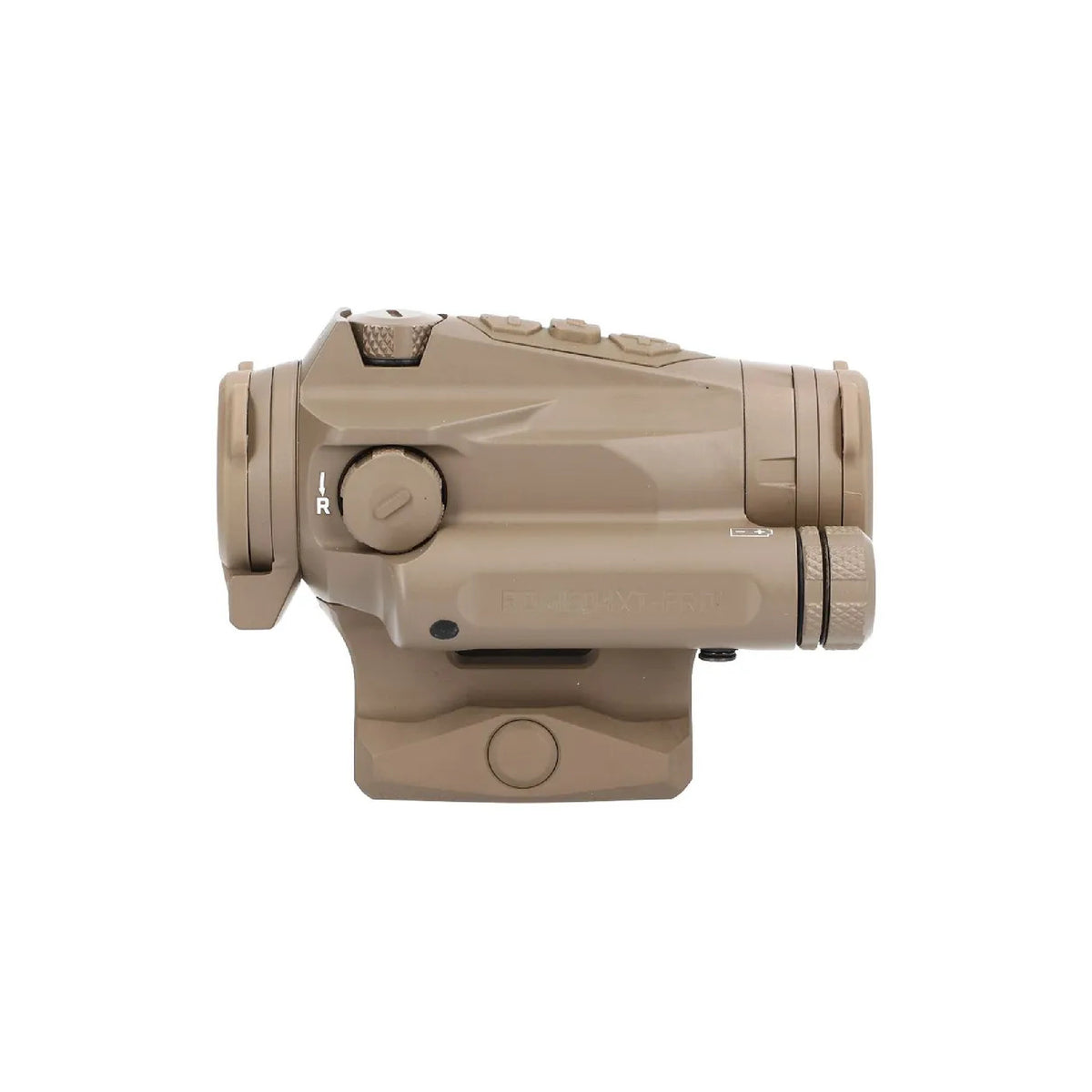 SIG Sauer ROMEO4XT-PRO red dot sight flat dark earth side view from the right showing the turret