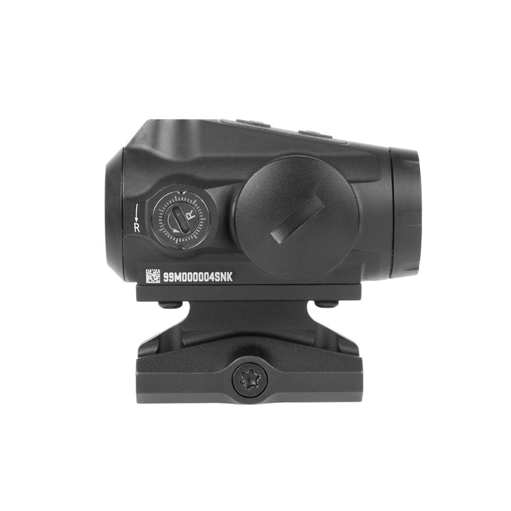 SIG Sauer ROMEO5 Gen II Elite red dot sight side view showing the adjustment turret on its mount