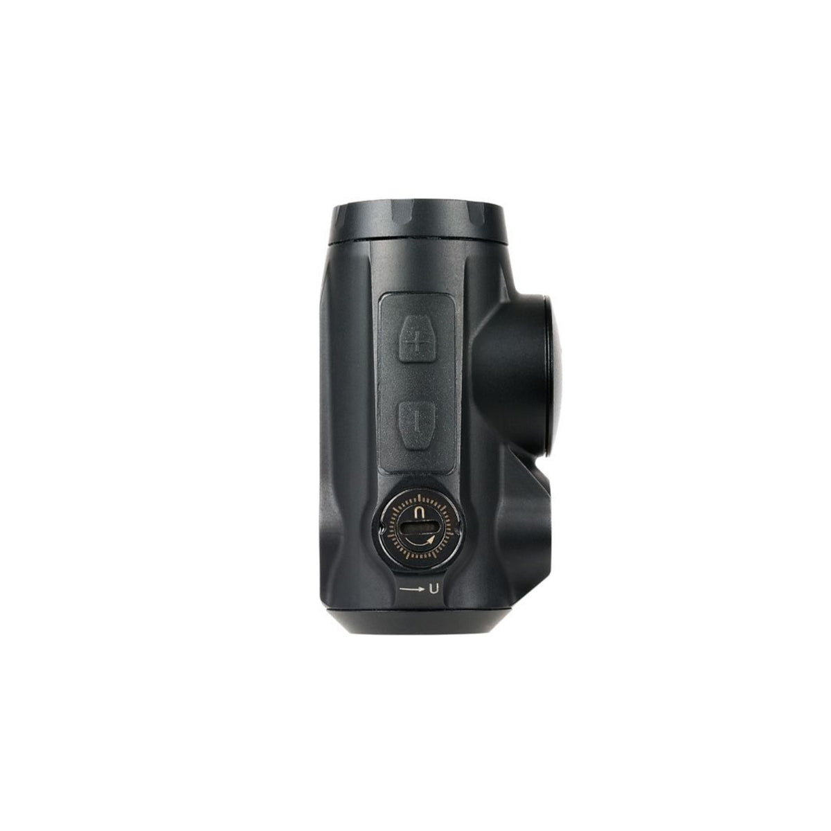 SIG Sauer ROMEO5 Gen II Elite red dot sight top view showing the brightness buttons