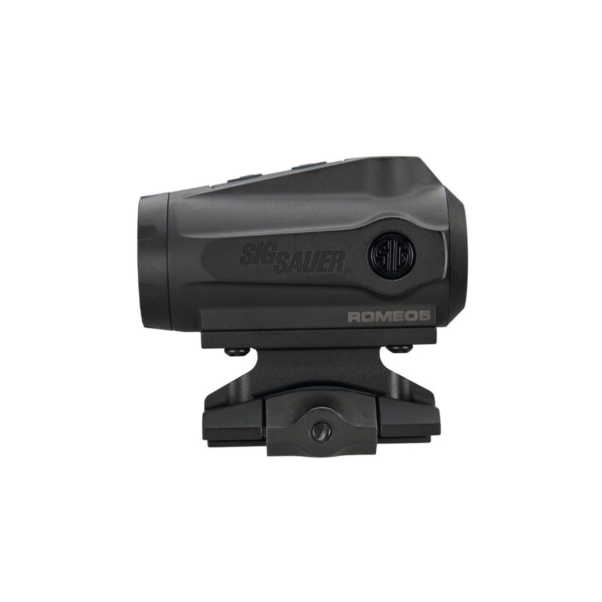 SIG Sauer ROMEO5 Gen II red dot sight side view on the riser mount