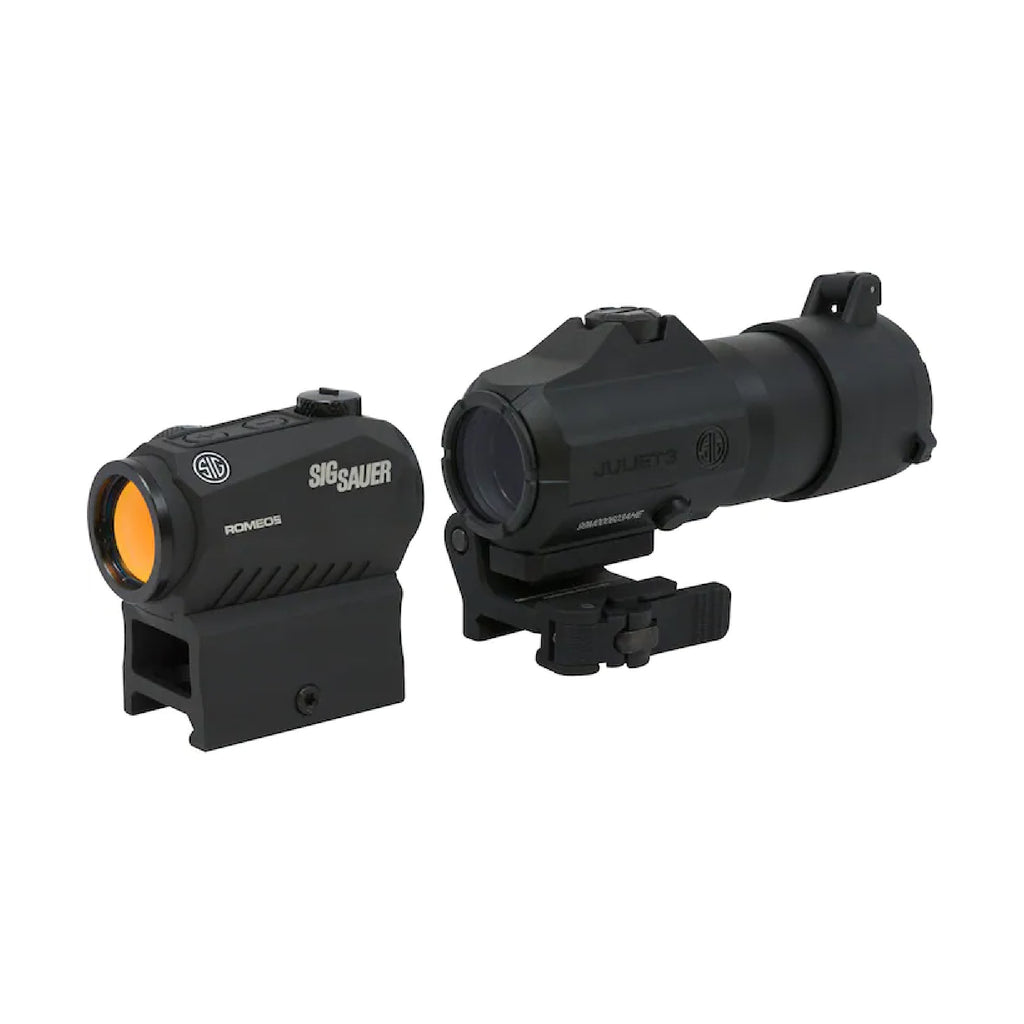 SIG Sauer ROMEO5 Gen II red dot sight and JULIET3 Micro 3x magnifier side view