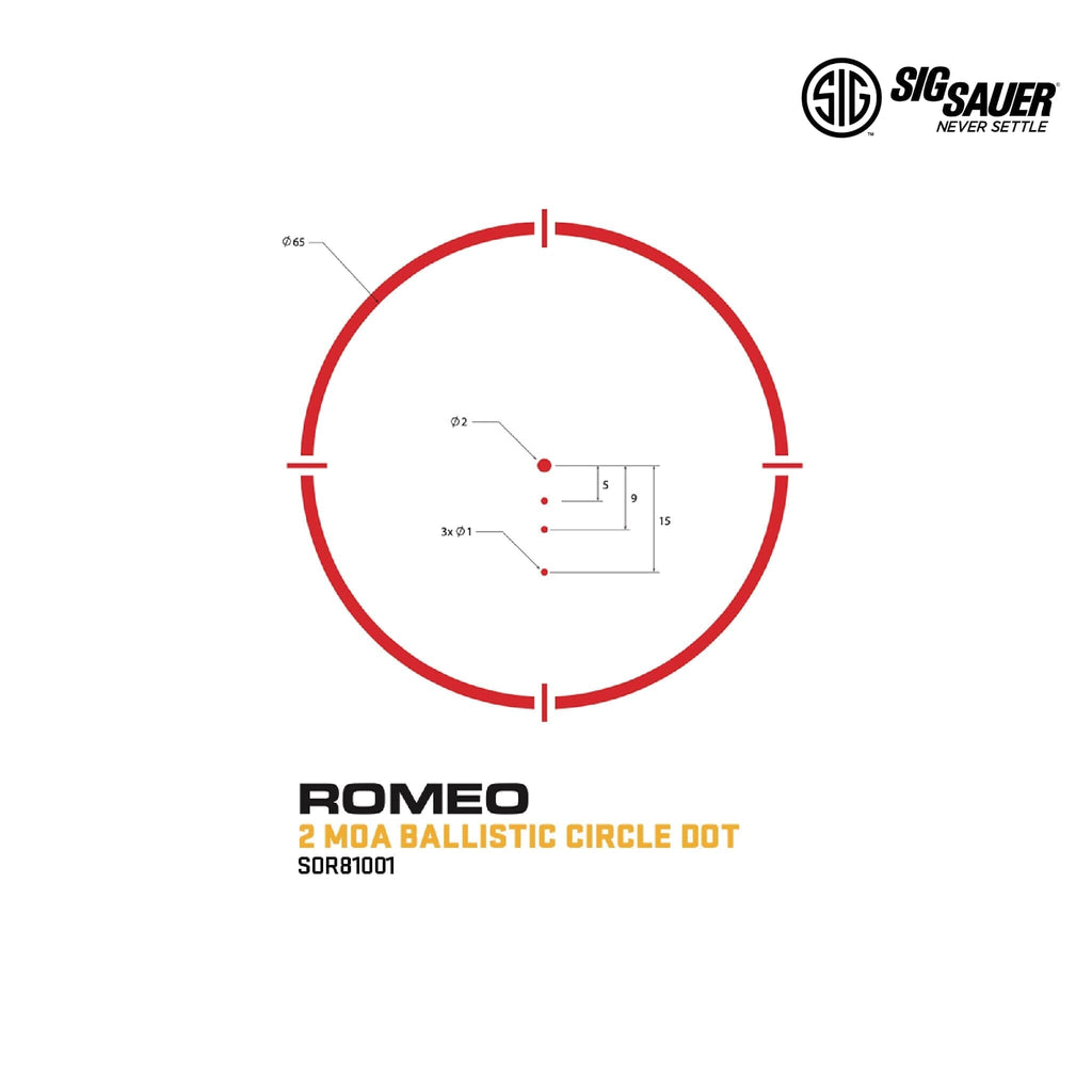 SIG Sauer ROMEO8H Red Dot Sight Ballistic Circle Dot – SOR81001 Red Dot Sight SIG Sauer 