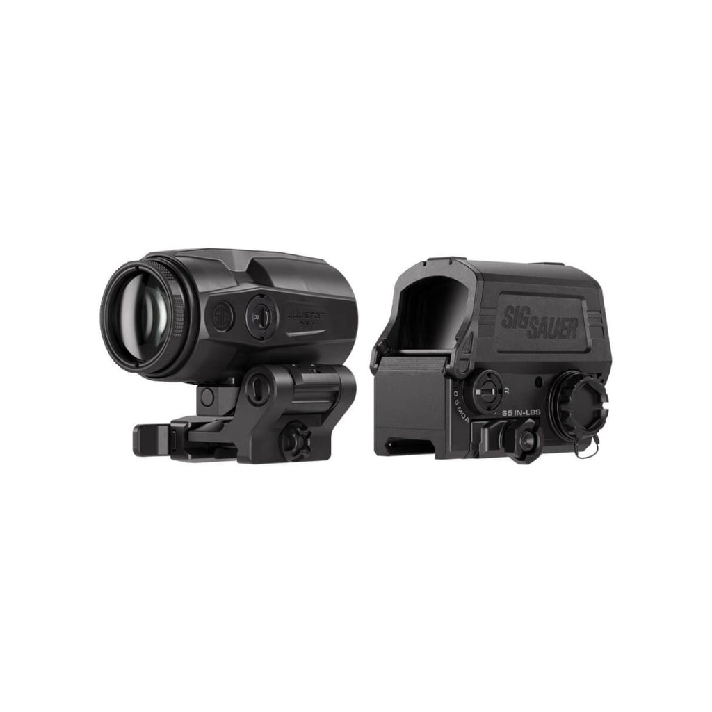 SIG Sauer ROMEO8T-AMR red dot sight and magnifier rear three-quarter view