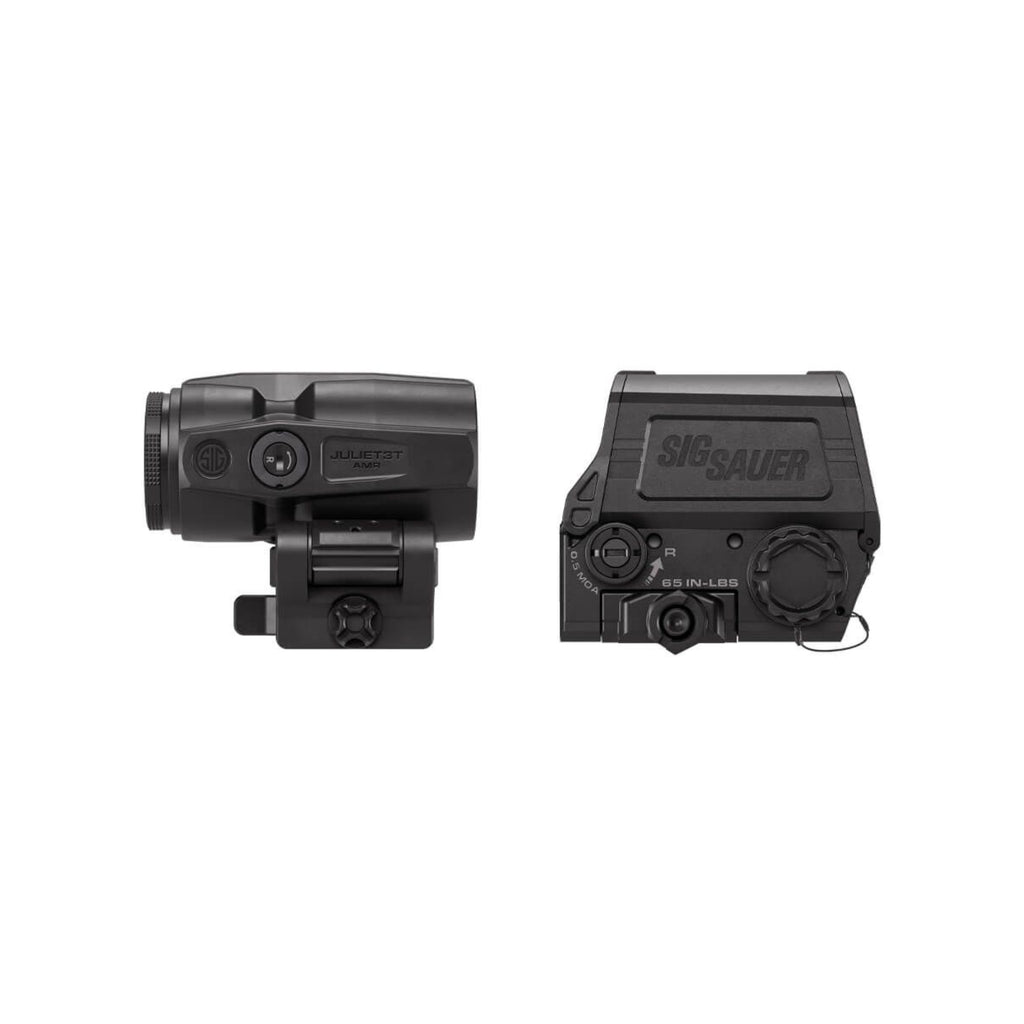 SIG Sauer ROMEO8T-AMR red dot sight and magnifier rear view side by side
