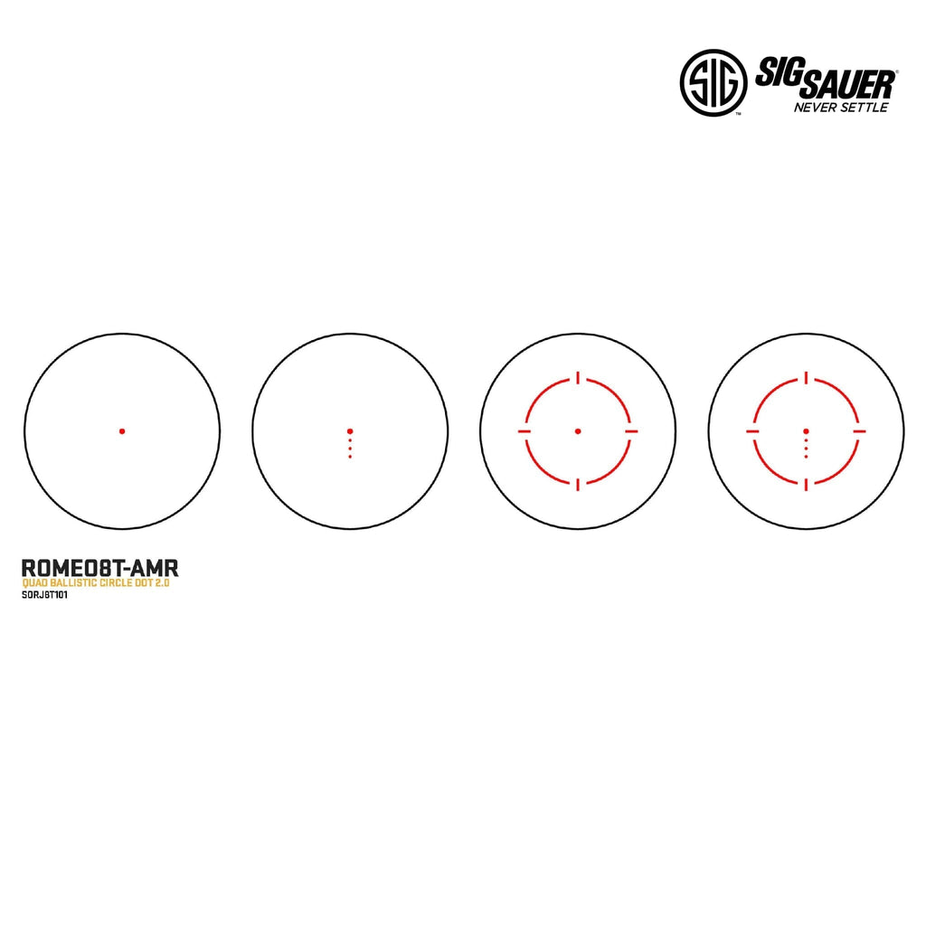 SIG Sauer ROMEO8T-AMR Red Dot Sight Quad Ballistic Circle Dot 2.0 Reticle – SOR8T101 Red Dot Sight SIG Sauer 