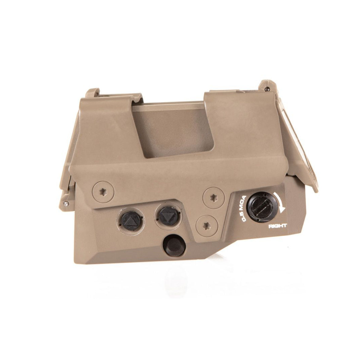 SIG Sauer ROMEO8T red dot sight flat dark earth side view with the lens covers closed