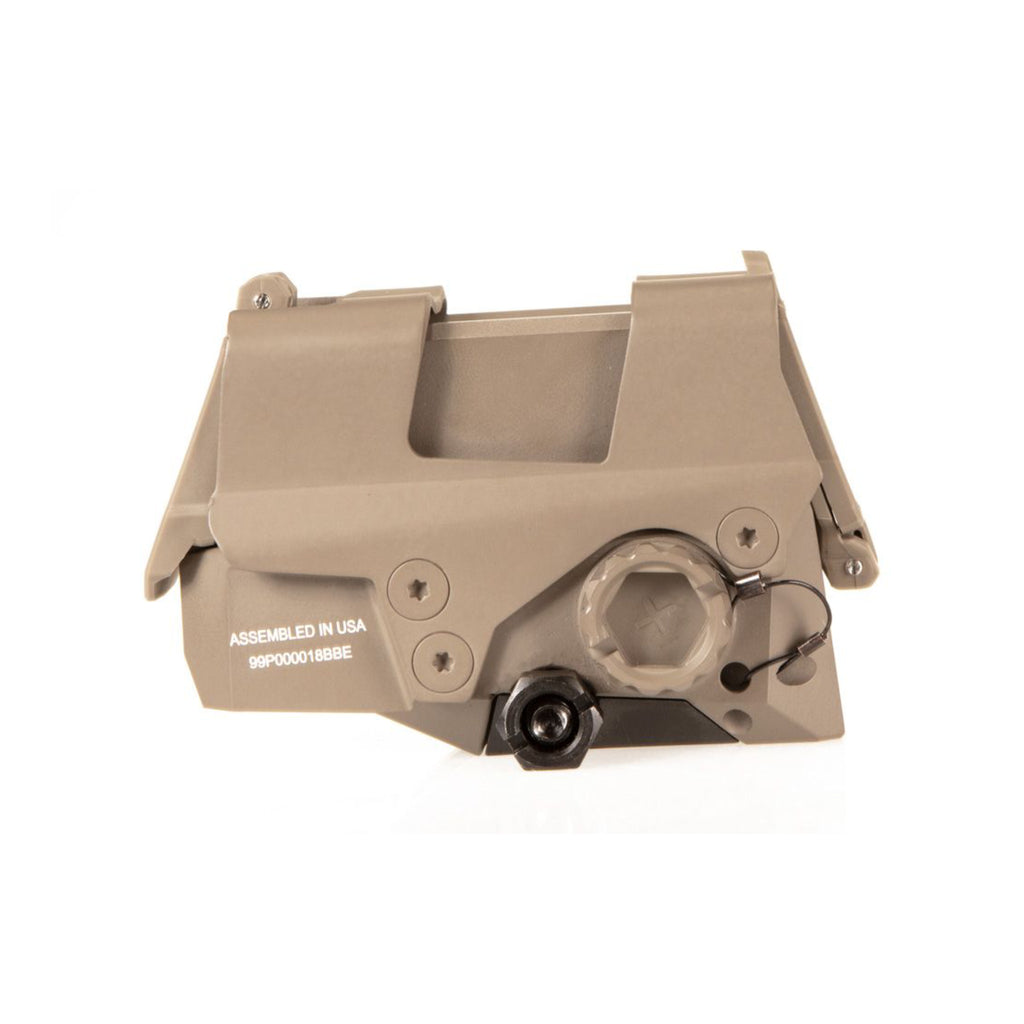 SIG Sauer ROMEO8T red dot sight flat dark earth side view from the right with the lens covers closed