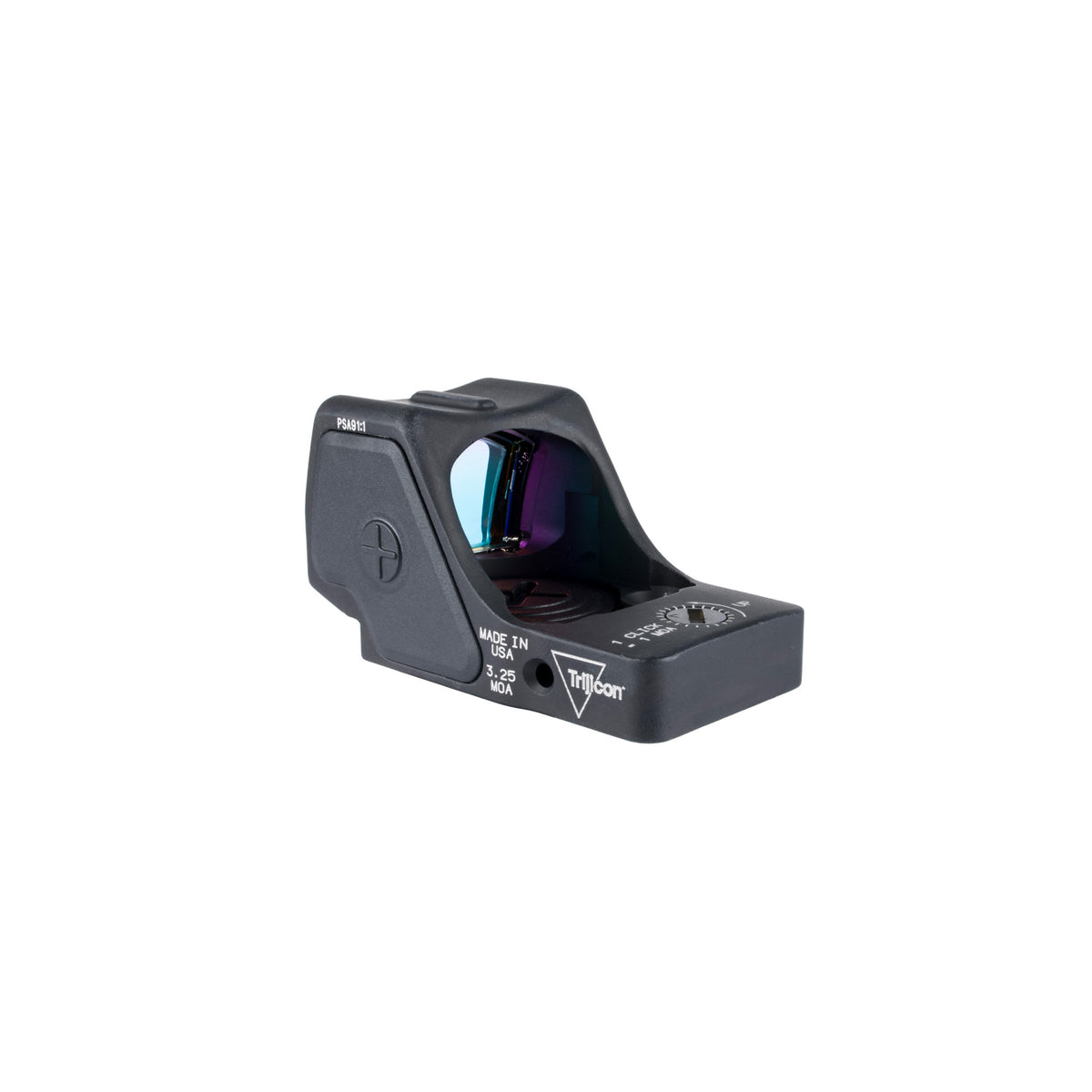 Trijicon RMR HD 55 MOA circle 3.25 MOA dot red dot sight front three-quarter view