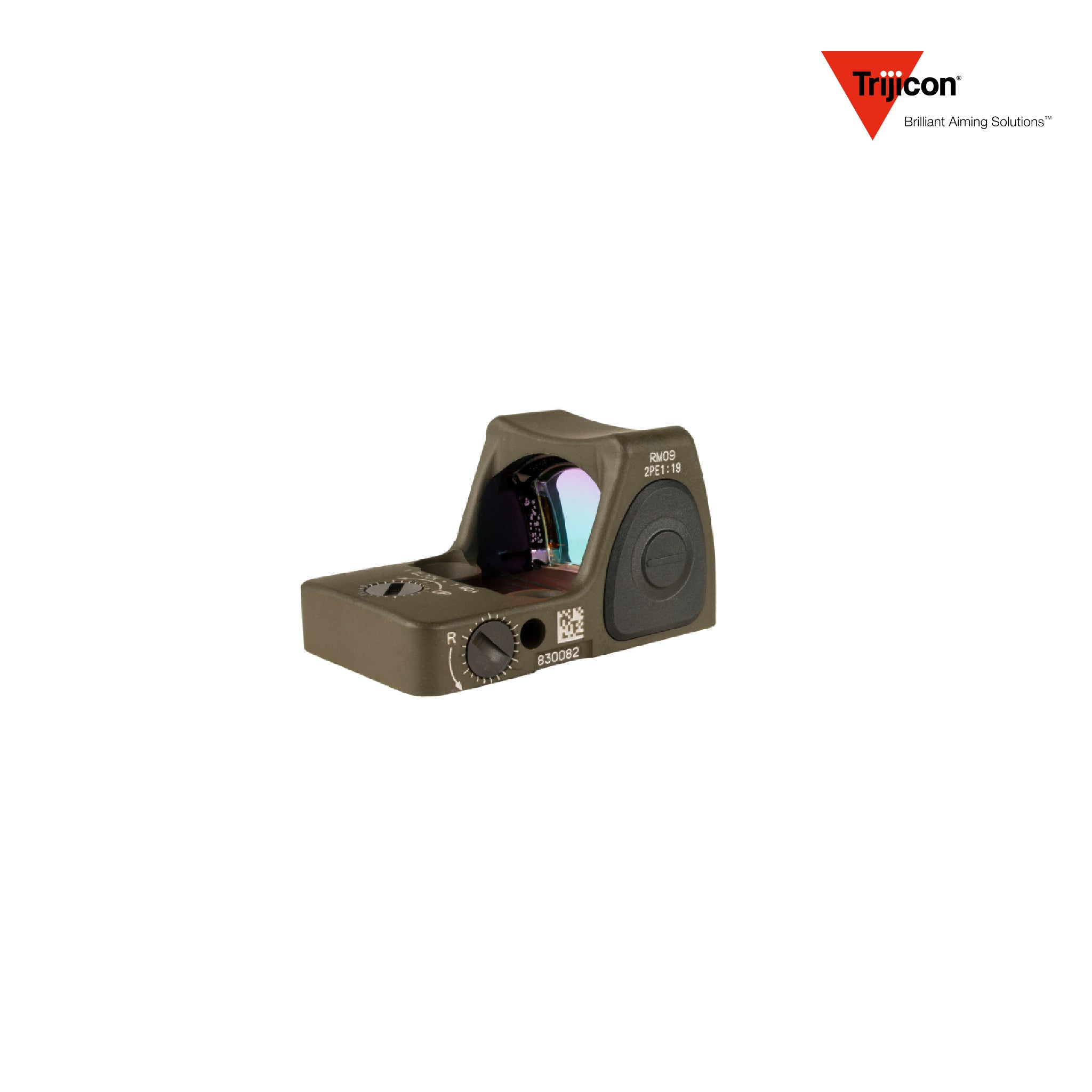 Trijicon RMR Type 2 red dot sight 1.0 MOA adjustable dot reticle in olive drab green on the RMR footprint