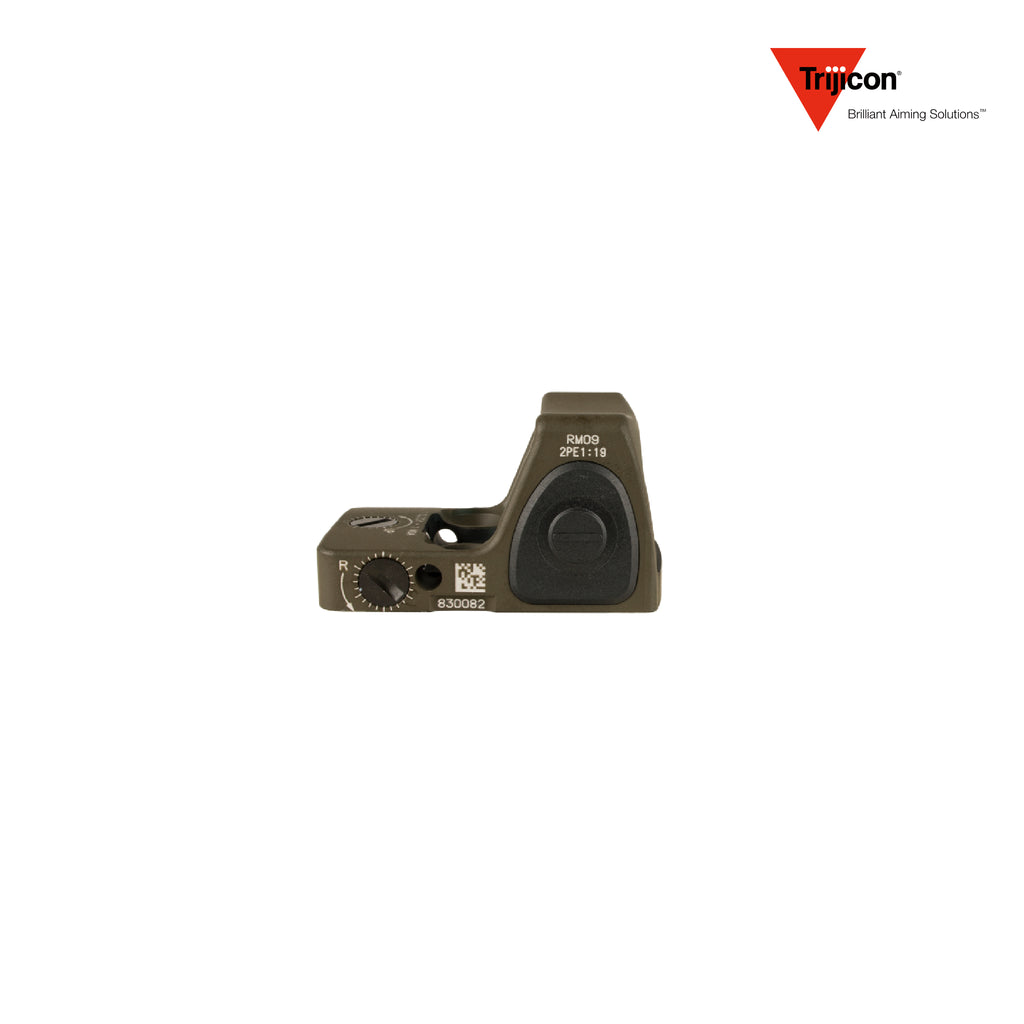 Trijicon RMR Type 2 red dot sight 1.0 MOA adjustable dot reticle in olive drab green, detail product view