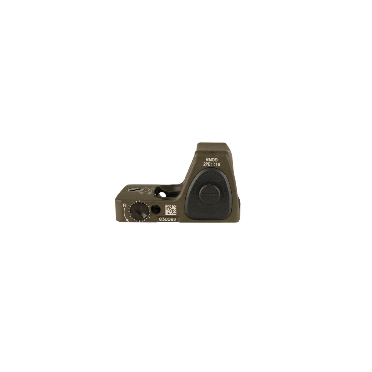 Trijicon RMR Type 2 1.0 MOA red dot sight olive drab green side view from the right