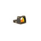 Trijicon RMR Type 2 1.0 MOA red dot sight olive drab green close three-quarter view showing the lens coating