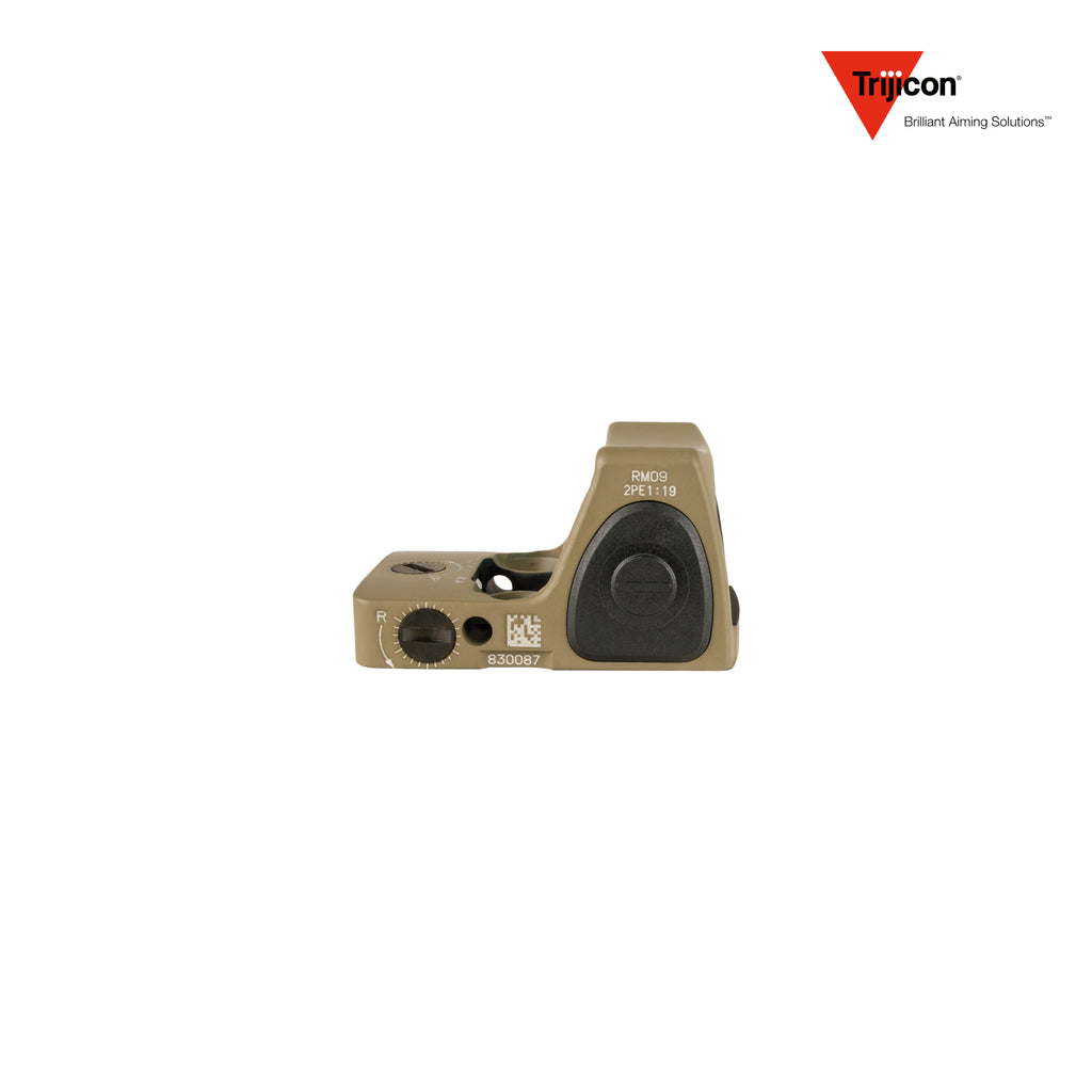 Trijicon RMR Type 2 red dot sight 1.0 MOA adjustable dot reticle in flat dark earth, close-up product view