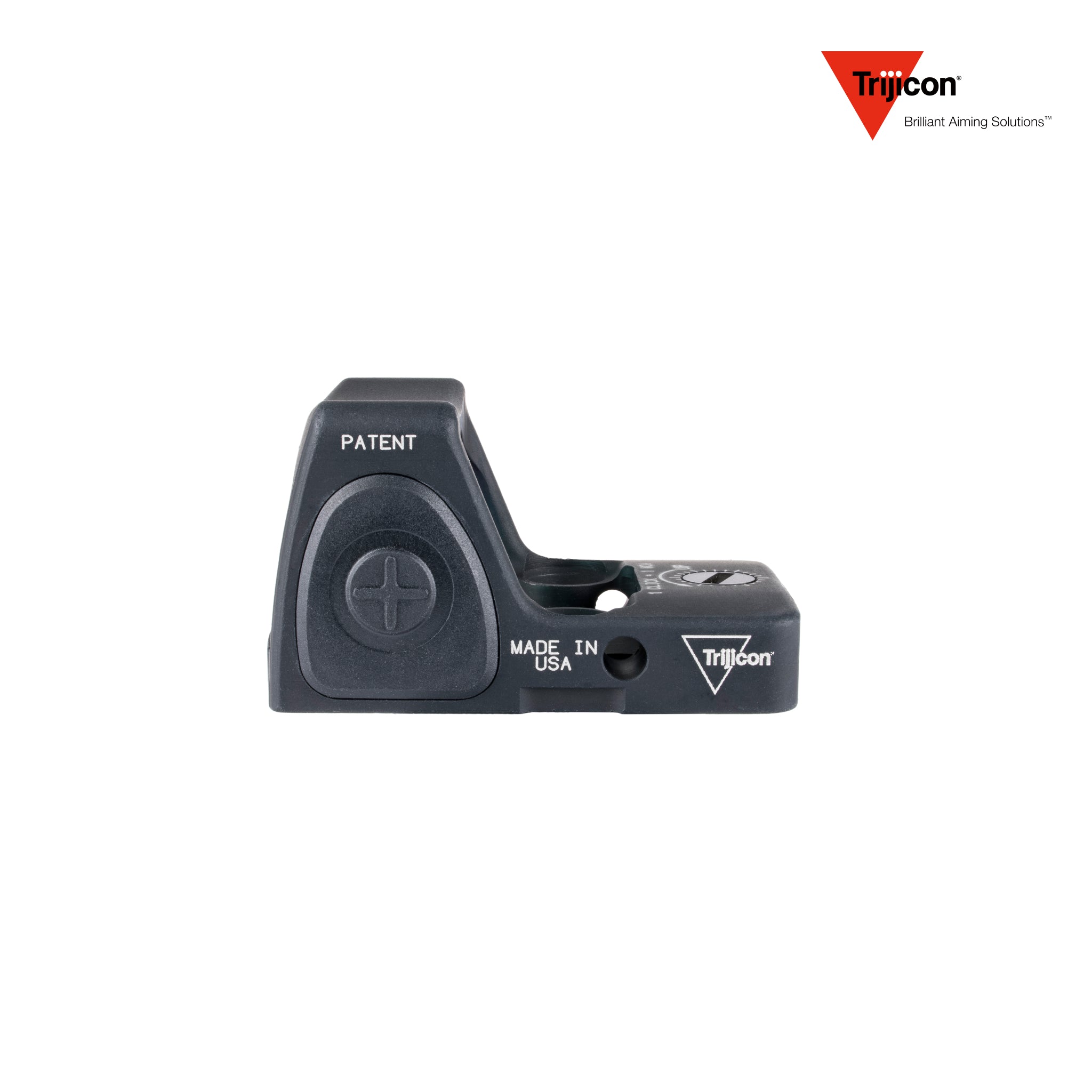 Trijicon RMR Type 2 red dot sight 3.25 MOA adjustable dot reticle in black, close-up product view