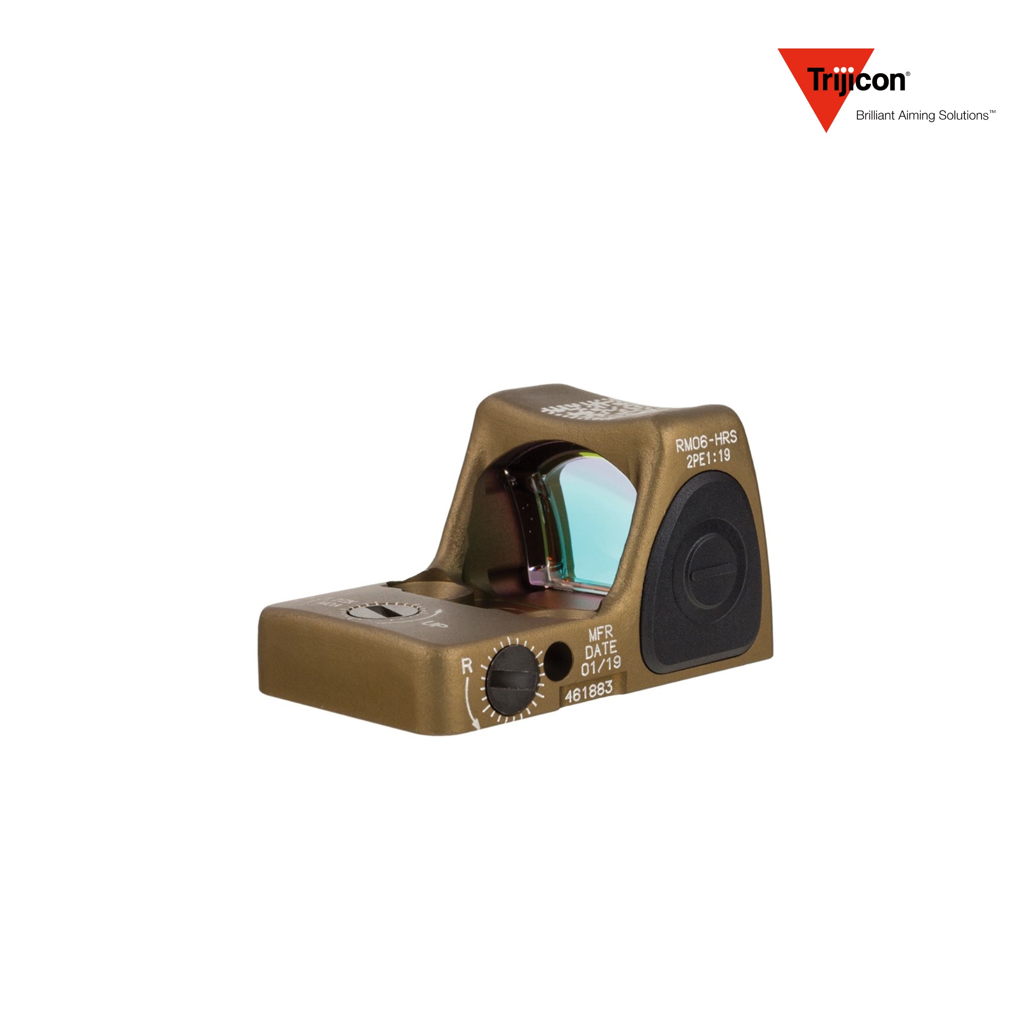 Trijicon RMR Type 2 red dot sight in coyote brown, model RM06-C-700780