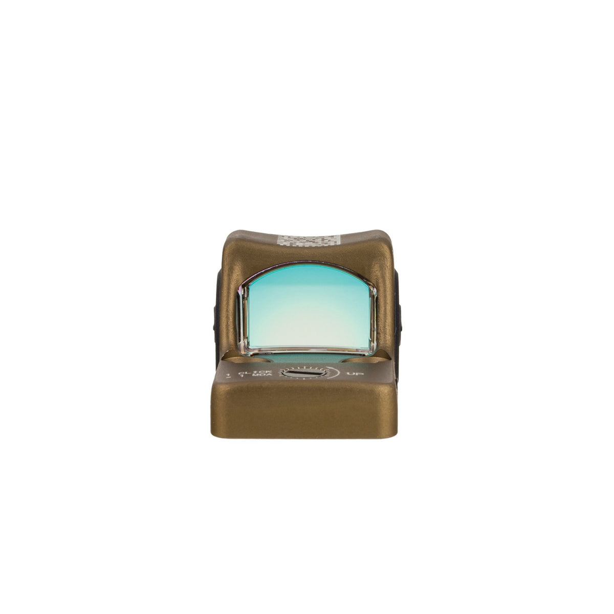 Trijicon RMR Type 2 3.25 MOA red dot sight coyote brown straight-on view showing the window
