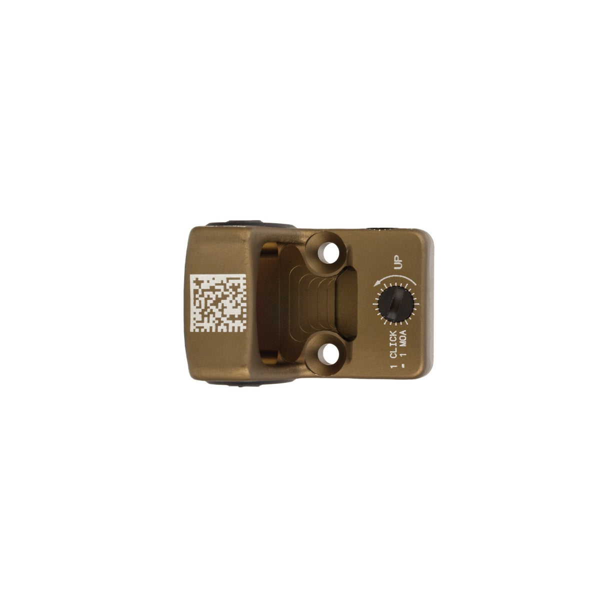Trijicon RMR Type 2 3.25 MOA red dot sight coyote brown underside view showing the base