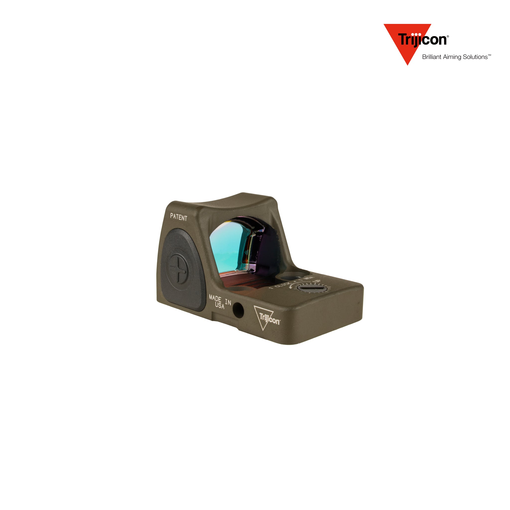Trijicon RMR Type 2 red dot sight 3.25 MOA adjustable dot reticle in olive drab green, additional product view