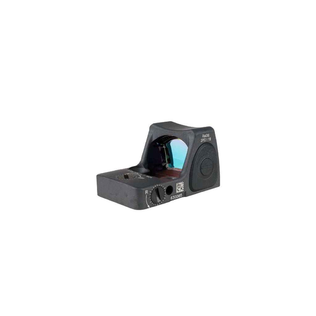Trijicon RMR Type 2 3.25 MOA red dot sight sniper gray front three-quarter view showing the window