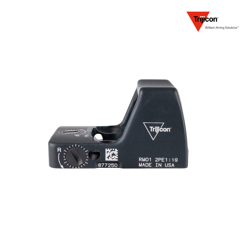 Trijicon RMR Type 2 red dot sight 3.25 MOA dot reticle in black, an open-emitter reflex optic for pistol use