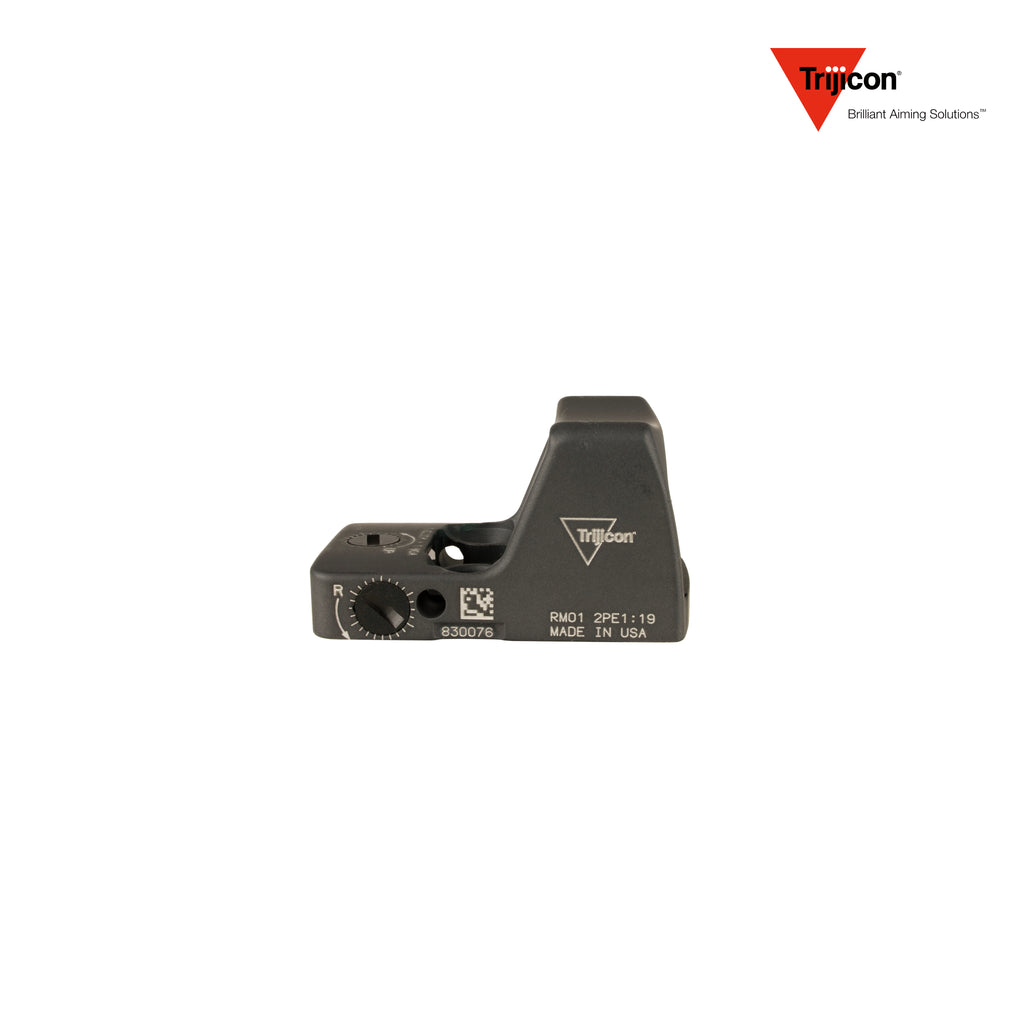 Trijicon RMR Type 2 red dot sight 3.25 MOA dot reticle in sniper gray, an open-emitter reflex optic for pistol use