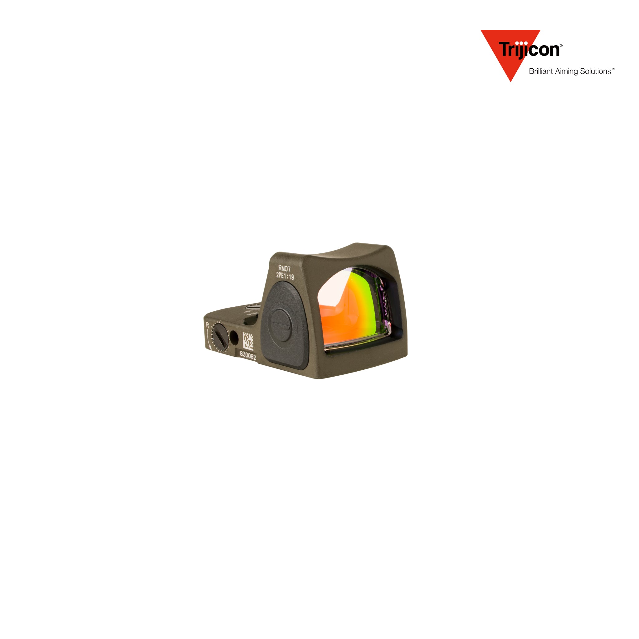 Trijicon RMR Type 2 red dot sight 6.5 MOA adjustable dot reticle in olive drab green