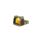 Trijicon RMR Type 2 6.5 MOA red dot sight flat dark earth front three-quarter view showing the lens coating