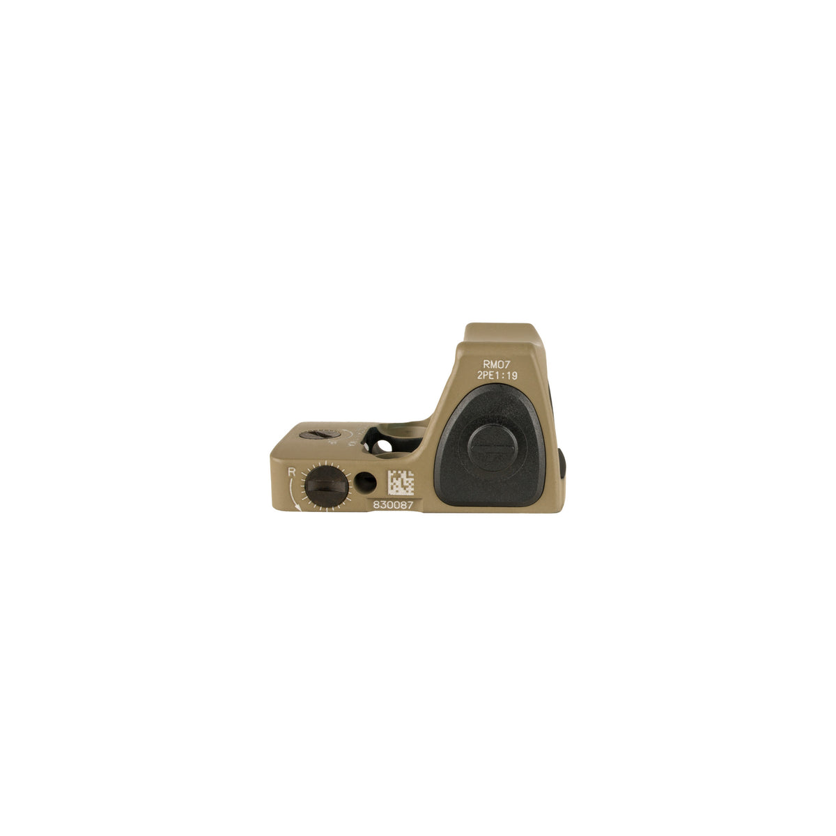 Trijicon RMR Type 2 6.5 MOA red dot sight flat dark earth side view from the right