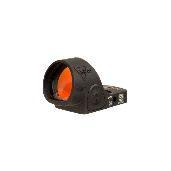 Trijicon SRO 1 MOA red dot sight front view showing the lens