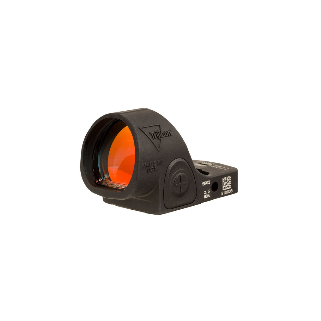 Trijicon SRO 2.5 MOA red dot sight front view showing the lens