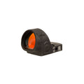 Trijicon SRO 2.5 MOA red dot sight front view showing the lens