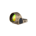 Trijicon SRO 2.5 MOA red dot sight coyote brown front view showing the lens coating