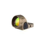 Trijicon SRO 2.5 MOA red dot sight coyote brown front view showing the lens coating